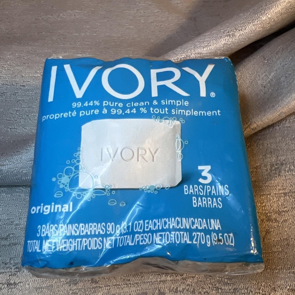 Vintage Original Ivory Bar Soap 3 Pack 9.5oz 99.44% Pure Clean Simple SEALED